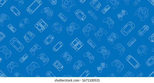 Video game controller background Gadgets and devices seamless pattern Eps10 vector