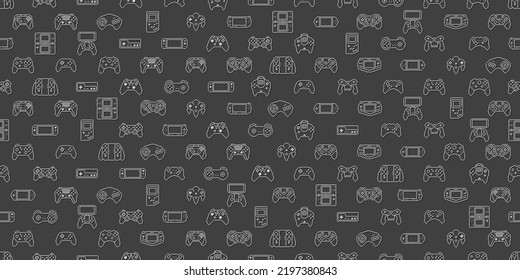 Video game controller background Gadgets and devices seamless pattern Eps10 vector Pixel Art style