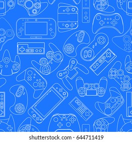 Video Game Controller Background Gadgets Seamless Pattern