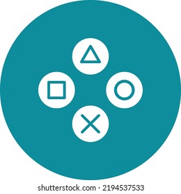 Video game controller buttons icon logo on background 