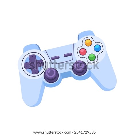 Video game controller device illustration isolated on white background.