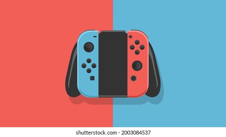 Video game controller flat vector illustration.