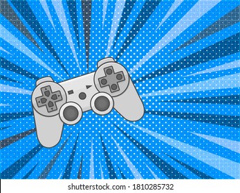 Videospielcontroller Gadgets und Geräte Pop-Art-Hintergrund