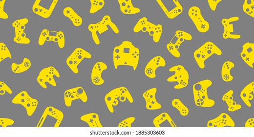 Video game controller gamepad background Gadgets and devices seamless pattern 