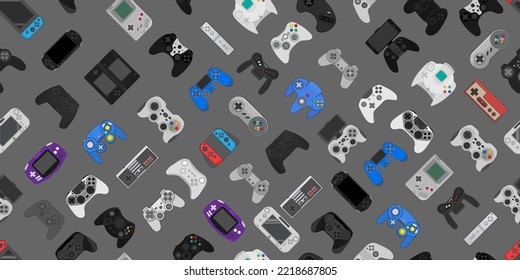 Video game controller gamepad background Gadgets and devices seamless pattern 