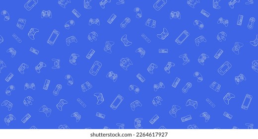 Video game controller gamepad background Gadgets and devices seamless pattern 