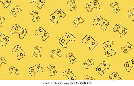 Video game controller gamepad background Controller and devices seamless pattern. Vector ilustration