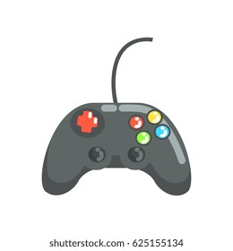 Video game controller, gamepad. Colorful cartoon vector Illustration