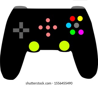 Video game controller or gamepad flat vector icon for gaming apps and websites.