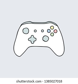 Video game controller (gamepad) hand-drawn vector illustration