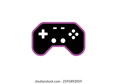 Video game controller, gamepad icons for apps and websites on white background.