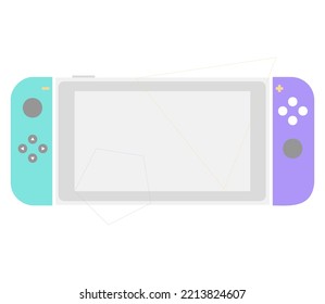Video game controller gamepad vector illustration console gaming video games flat style colorfull.