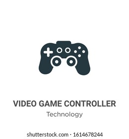 Video game controller glyph icon vector on white background. Flat vector video game controller icon symbol sign from modern technology collection for mobile concept and web apps design.
