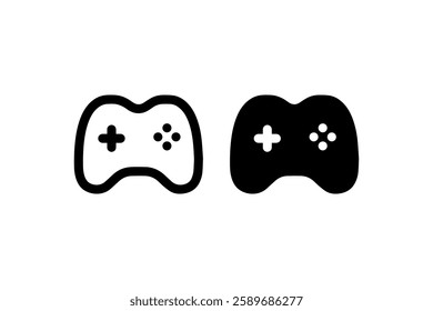 Video game controller icon in black and white Vector