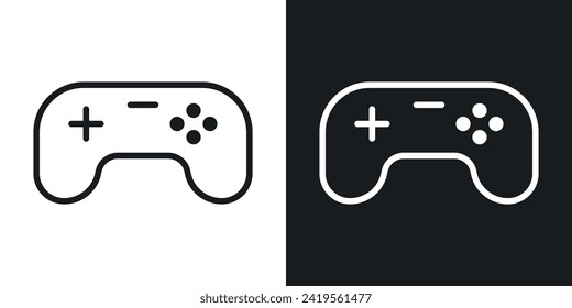 Video Game Controller Icon designed in a line style on white background.