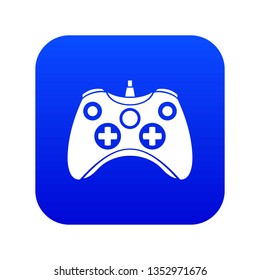 Video game controller icon digital blue for any design isolated on white vector illustration