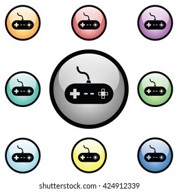Video Game Controller Icon Glass Button Icon Set
