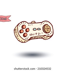 Video game controller icon isolated, vector illustration. 
