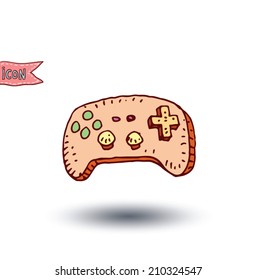 Video game controller icon isolated, vector illustration. 