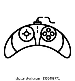 Video game controller icon. Outline video game controller vector icon for web design isolated on white background