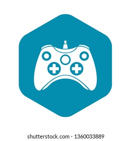 Video game controller icon in simple style on a white background