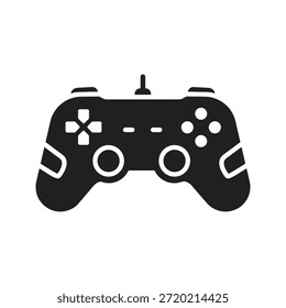 Símbolo de ícone de controlador de videogame vetor de glifo sólido para jogo de console e joystick eletrônico dispositivo de entretenimento gamepad