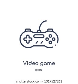 video game controller icon from technology outline collection. Thin line video game controller icon isolated on white background.