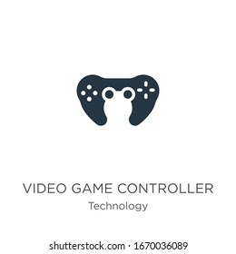 Video game controller icon vector. Trendy flat video game controller icon from technology collection isolated on white background. Vector illustration can be used for web and mobile graphic design, 