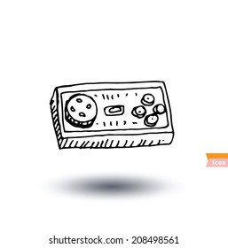 Video game controller icon, vector illustration.