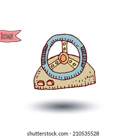 Video game controller icon, vector illustration.