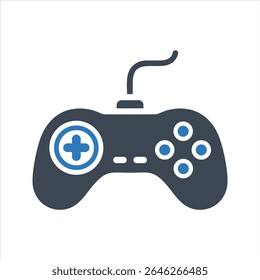 Ícone do controlador de videogame. Vetor e glifo