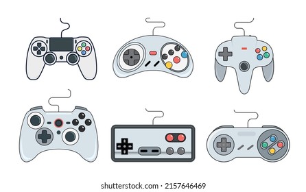 Video game controller icon.Joystick, game play icon. Set