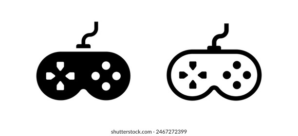 Video game controller icons. Gamepad vector icons. Joystick symbols.