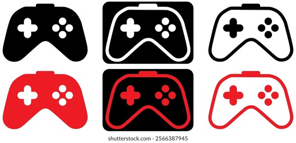 video game controller icons. joy stick icon set. game console icon flat symbol. vector illustration on transparent background