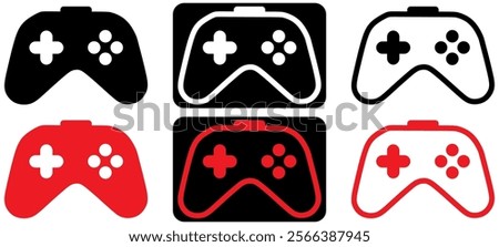 video game controller icons. joy stick icon set. game console icon flat symbol. vector illustration on transparent background