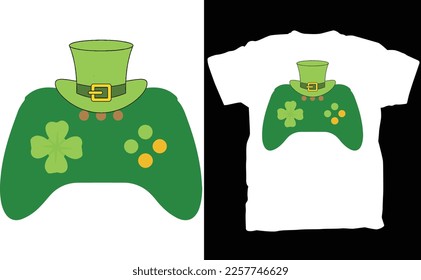 Video Game Controller Irish T-Shirt , Gamer Boys St Patricks Day T-Shirt, Irish Shirt 