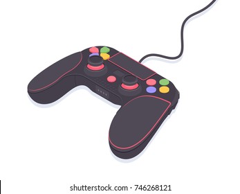 Videospiel-Controller. Isometrische Gamepad-Vektorgrafik