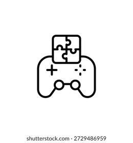 Video Game Controller Y Solución De Rompecabezas Esquema