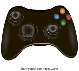 Video game controller, joystick for video games. Vector illustration.