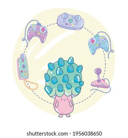 video game controller joystick mushroom