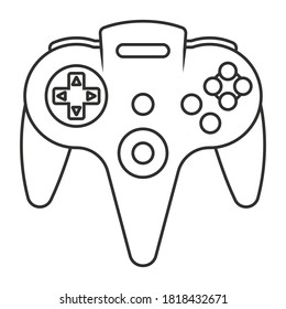 video game controller line art icon for apps or website