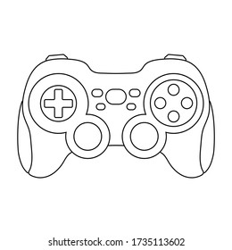 Video game controller linear vector illustration 