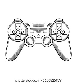 Contorno do controlador de videogame. Ilustrações vetoriais desenhadas à mão no estilo de rabiscar contorno. Ícones no plano de fundo branco