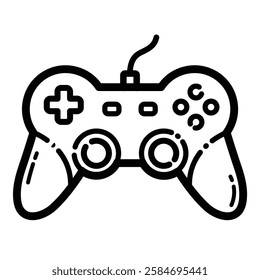 Video Game Controller Outline Icon Isolated On White Background