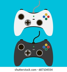 Video game controller. Set of gamepads. Joypad, joystick. Vector illustration.