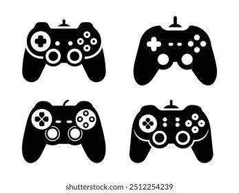Video Game controller silhouette, game console vector