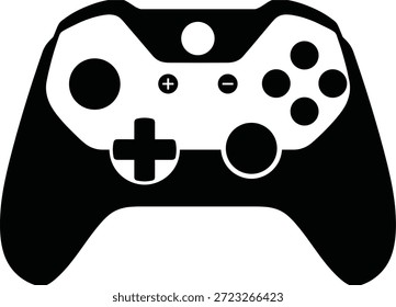 Videospiel-Controller Silhouette Icon-Illustration, schwarz-weißes Vektordesign, Spielgerät-Symbol, Entertainment-Interface-KonzeptVideospiel-Controller Silhouette Icon-Illustration, schwarz-weißes Vektordesign, Spielgerät-Symbol, Entertainment-Interface-Konzept