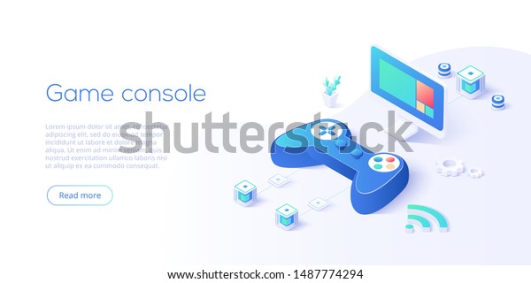 Video Game Controller Smart Tv Isometric Stock Vector Royalty Free 1487774294