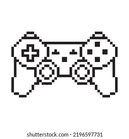Video game controller vector illustration Gamepad sign Pixel art style