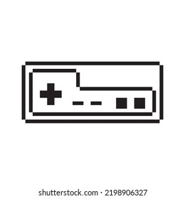 Video game controller vector illustration Gamepad sign Pixel art style